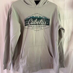 Cabela's Light Gray Hoodie with Graphic Print